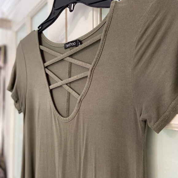 Boohoo Olive Green Swing Dress - Picture 4 of 8